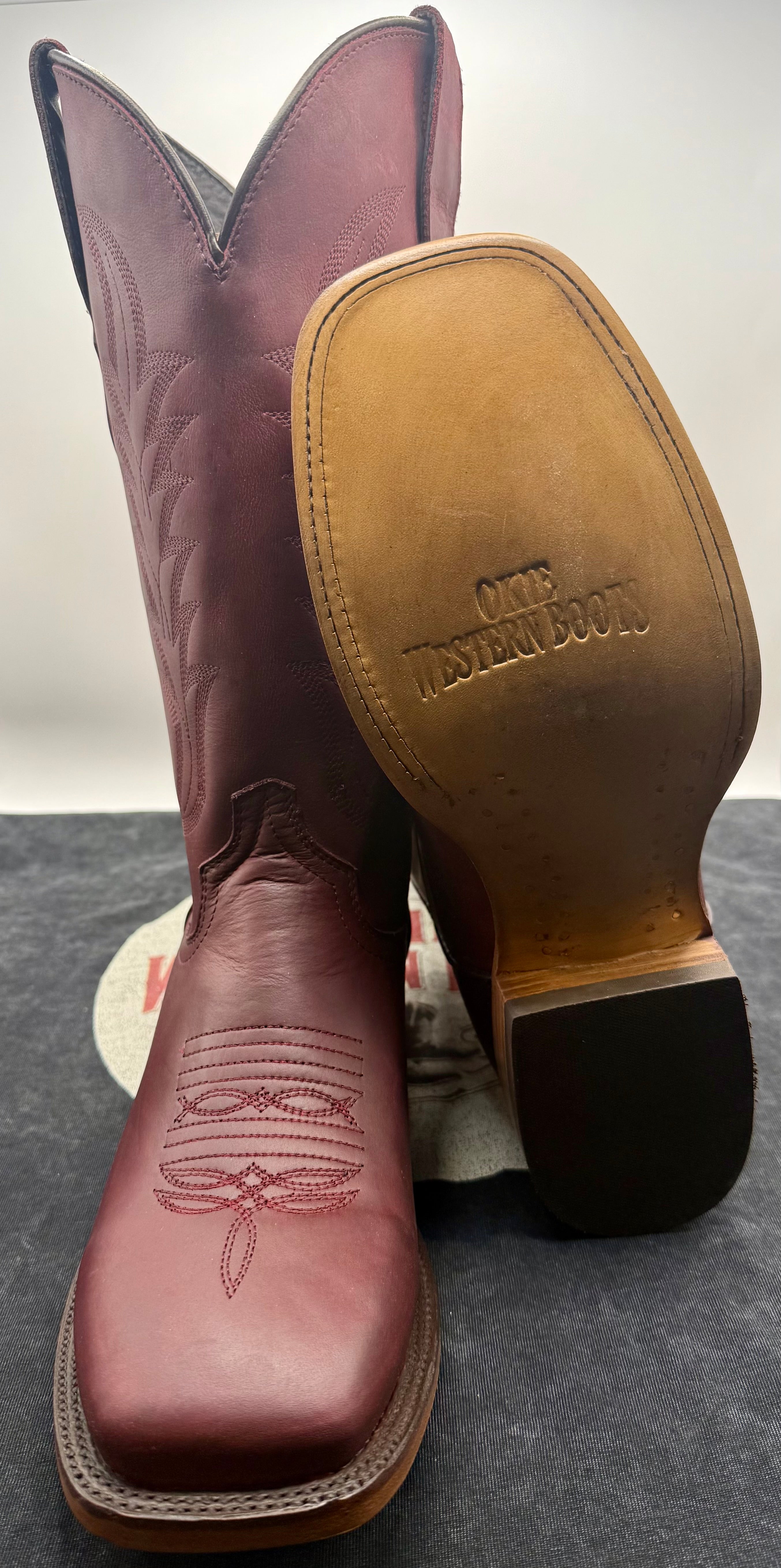 Premium Handcrafted Burgundy Western Boots