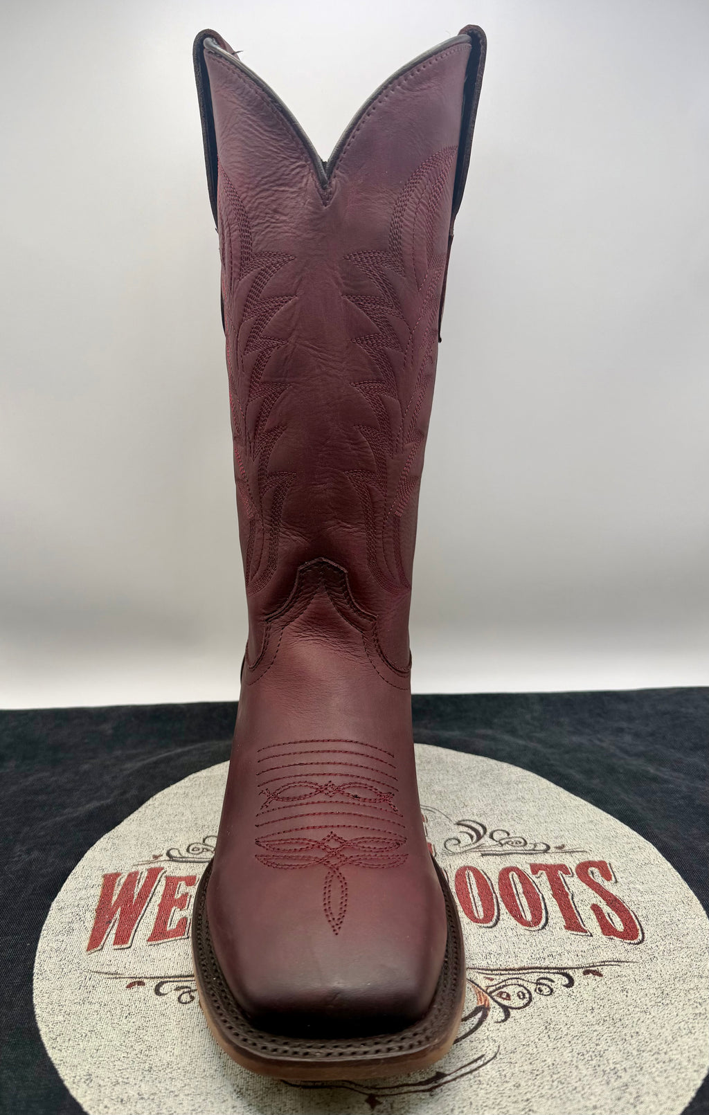 Premium Handcrafted Burgundy Western Boots