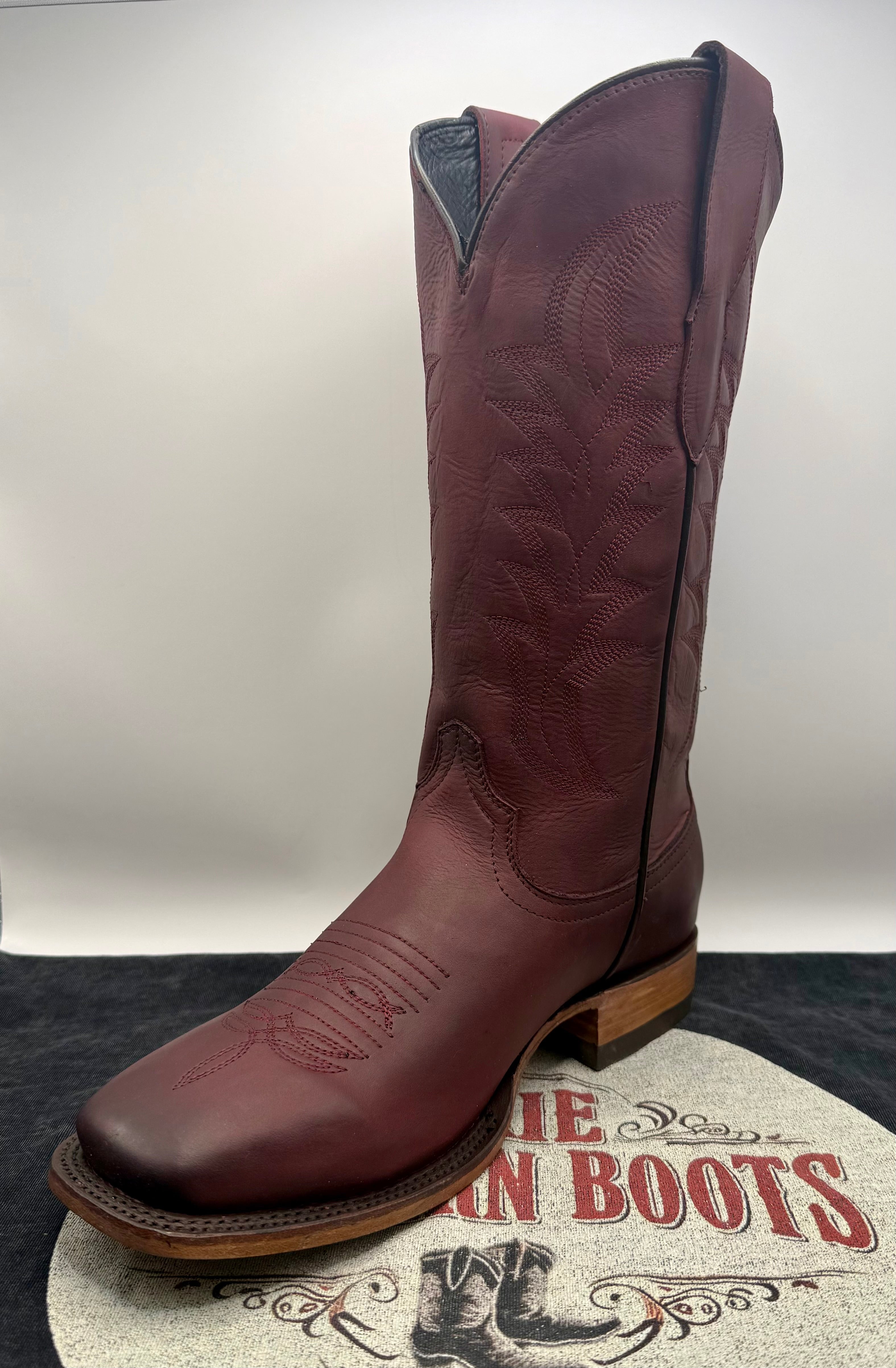 Premium Handcrafted Burgundy Western Boots